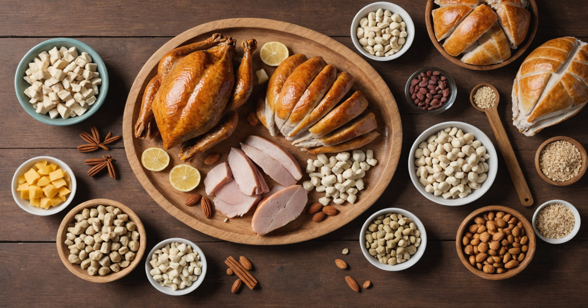 A variety of freeze-dried turkey products for dogs