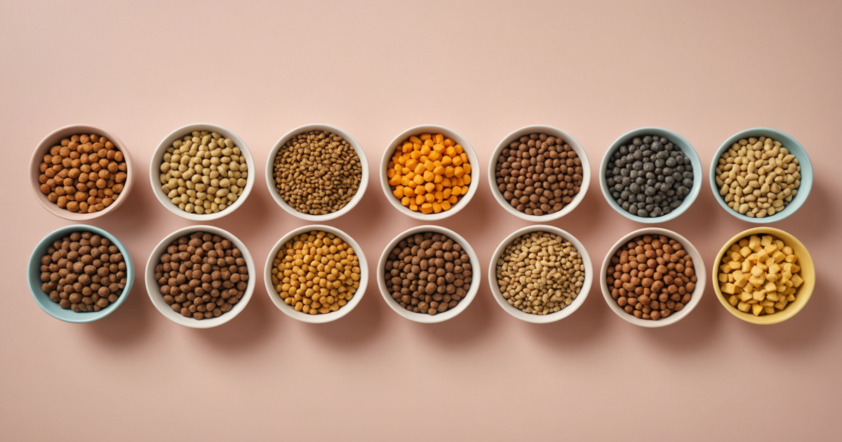 A visual guide showing the gradual transition of dog food