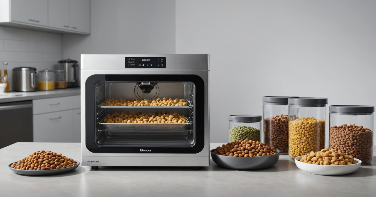 Illustration of the freeze-drying process for pet food
