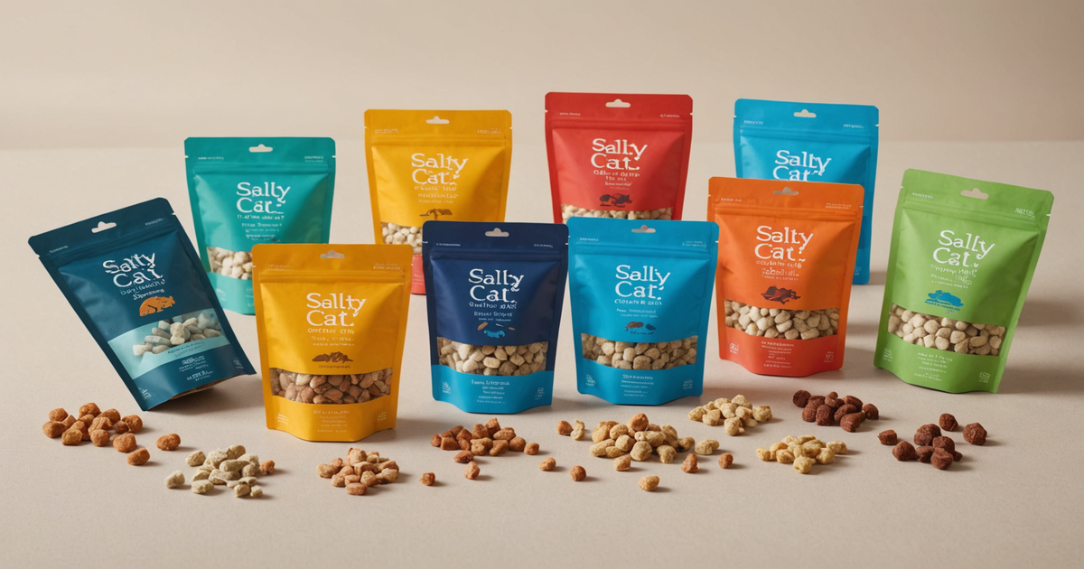 A variety of Salty Cat Freeze-Dried Treats in different flavours