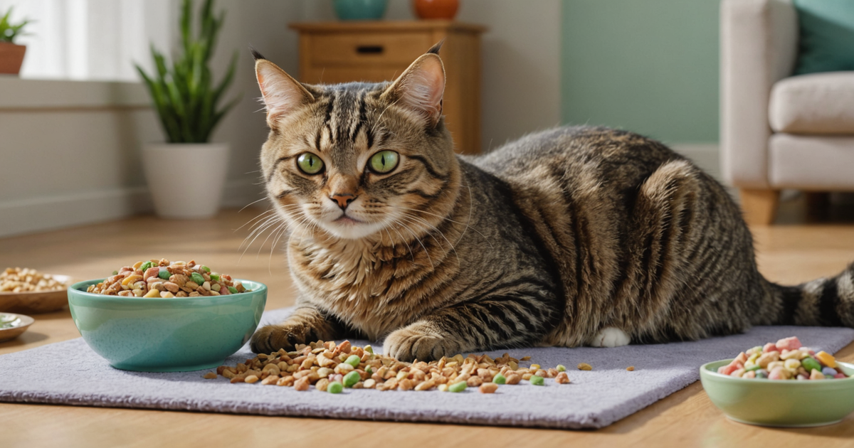 Cat enjoying a meal of rehydrated freeze-dried food