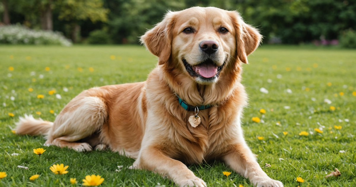 A dog enjoying a freeze-dried chicken treat in a garden setting.
